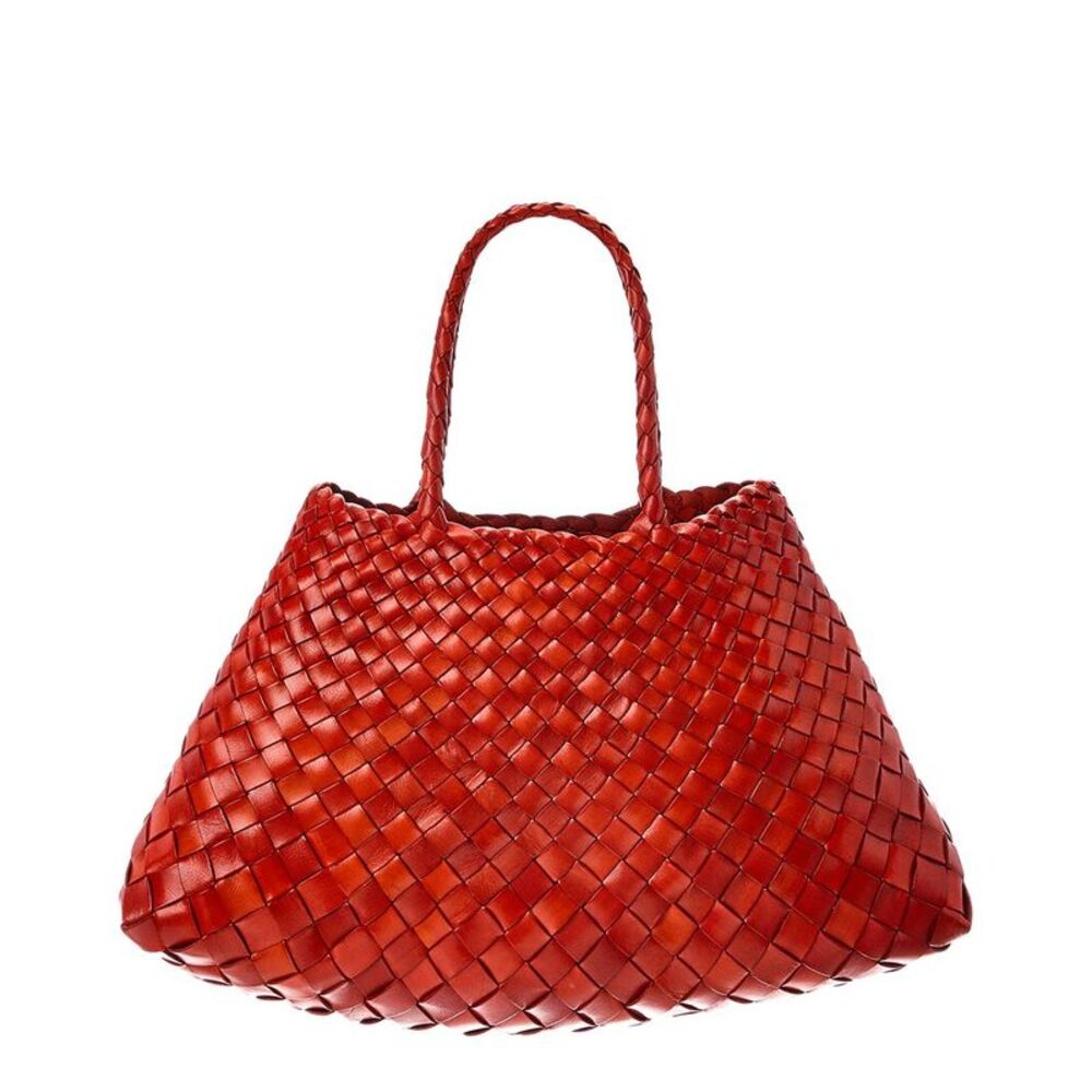 Dragon Diffusion Santa Croce Small Leather Tote, Orange